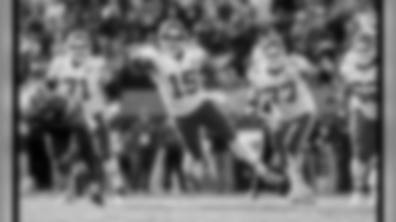 Kansas City Chiefs quarterback Patrick Mahomes (15) during the game against the Cleveland Browns at FirstEnergy Stadium on 11/4/18