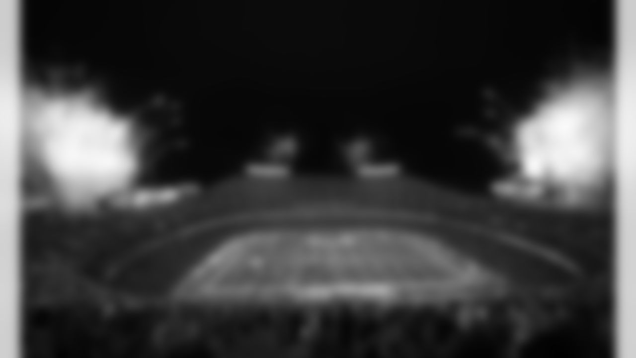 A General View of Arrowhead Stadium with fireworks going off after an NFL AFC Championship Playoff game against the Buffalo Bills, Sunday, January 24, 2021 in Kansas City. (Jacob Funk/Kansas City Chiefs)