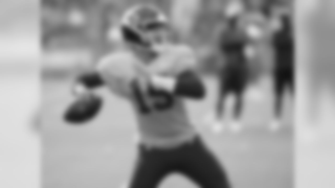 Kansas City Chiefs quarterback Patrick Mahomes (15) during practice on 8/4/18 at Chiefs Training Camp at Missouri Western State University in St. Joseph, Missouri.
