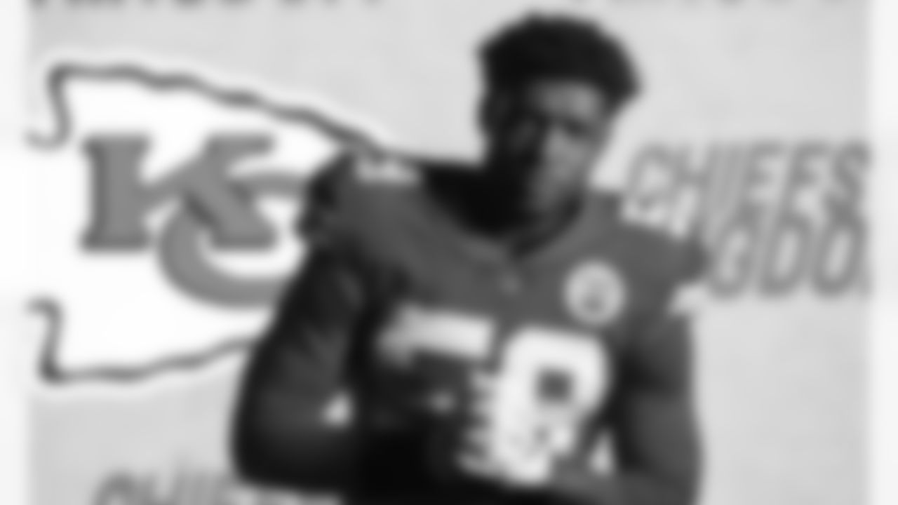 Kansas City Chiefs defensive end Joshua Kaindoh (59) during the Kansas City Chiefs Media Production Day 2021.