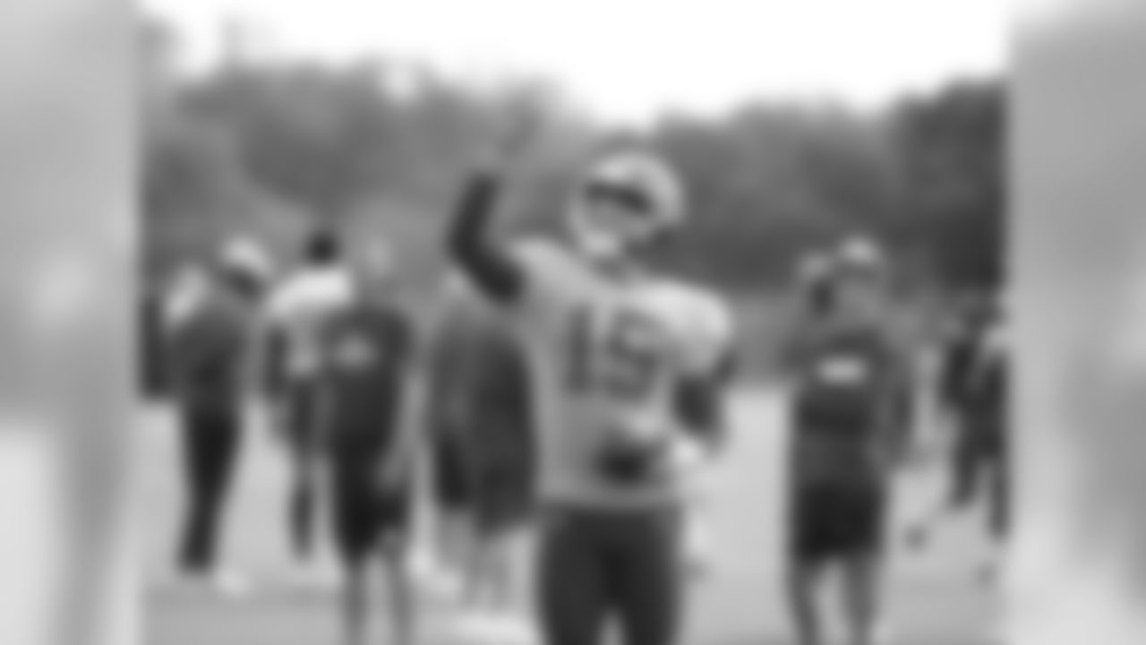 Kansas City Chiefs quarterback Patrick Mahomes (15) during practice on 8/4/18 at Chiefs Training Camp at Missouri Western State University in St. Joseph, Missouri.