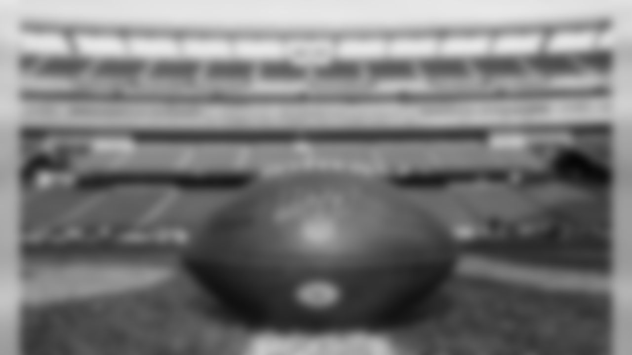 A game ball prior to the game between the Kansas City Chiefs and the New England Patriots on December 8, 2019.