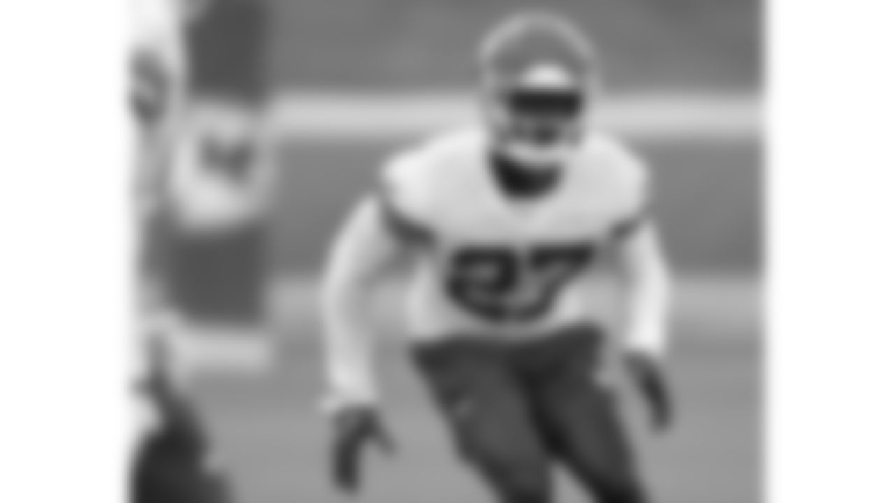Kansas City Chiefs defensive back Chamarri Conner (27) during individual drills day three of Kansas City Chiefs pre Training Camp in St. Joseph, MO on Friday, July 21, 2023.