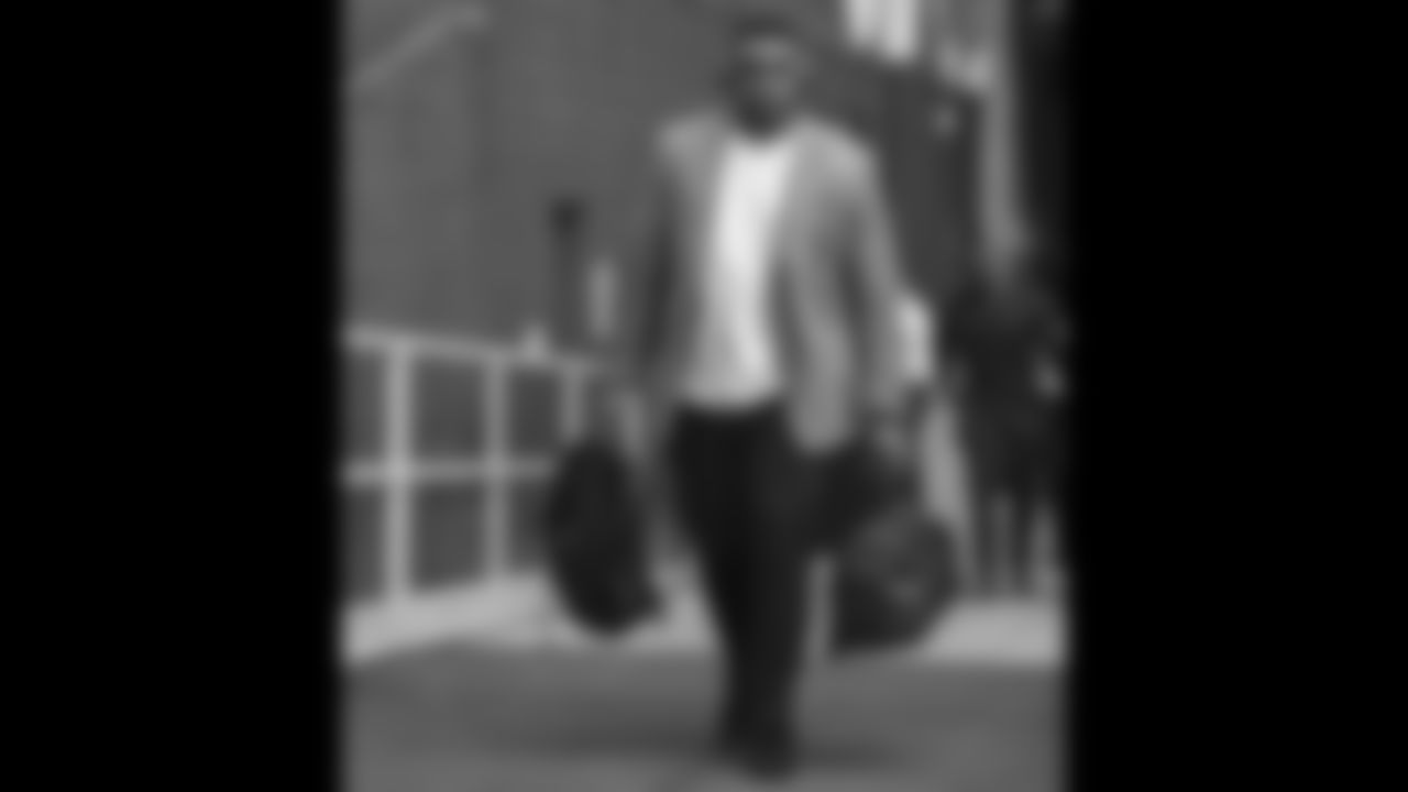Kansas City Chiefs offensive tackle Orlando Brown (57) arrives for preseason game two against the Arizona Cardinals, Friday, Aug. 20th, 2021.