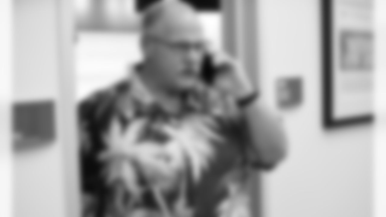 Kansas City Chiefs Head Coach Andy Reid in the Chiefs Draft Room on the second night of the NFL Draft.