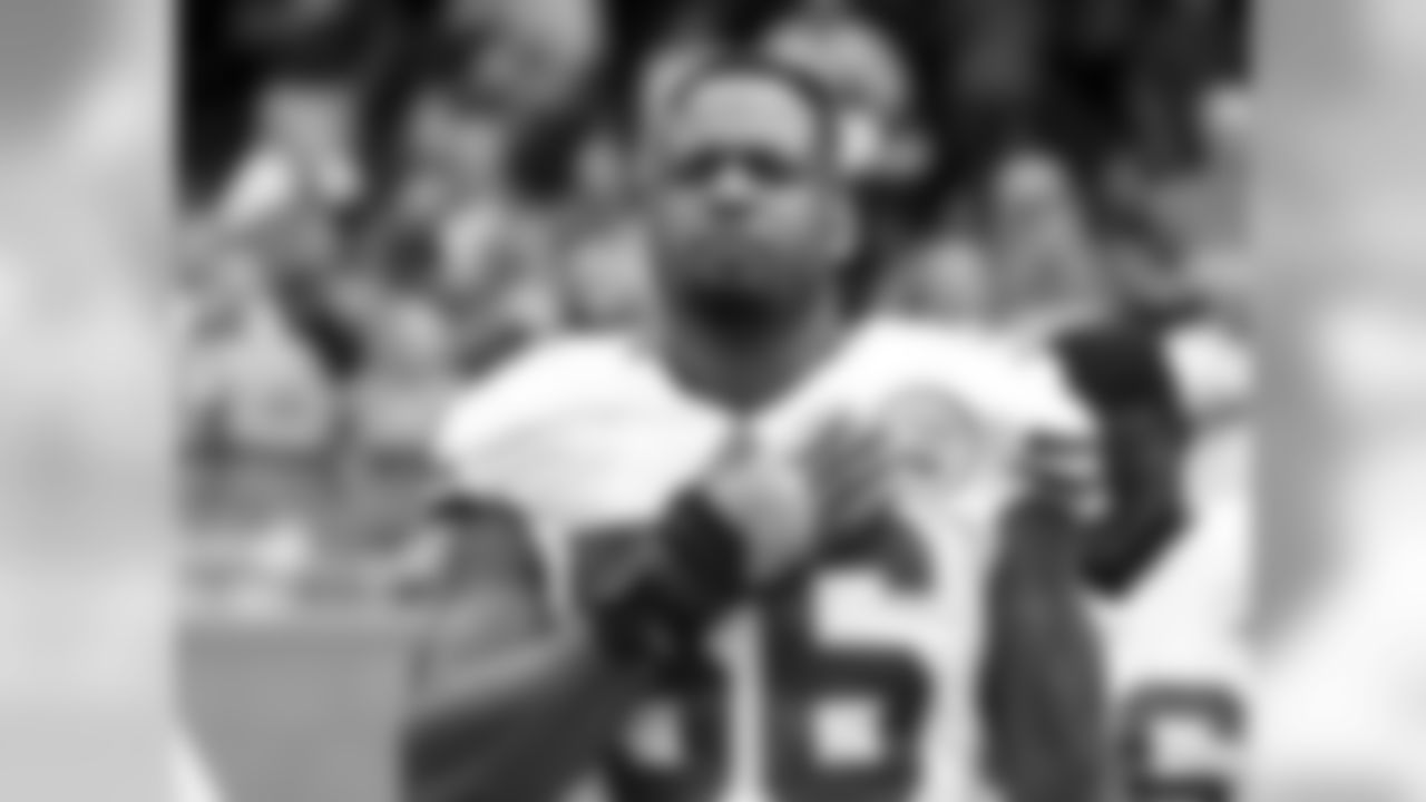 Kansas City Chiefs linebacker Derrick Johnson (56) stands on the sideline during the National Anthem prior to the preseason game against the Chicago Bears, Saturday, August 27, 2016, in Chicago, Illinois.