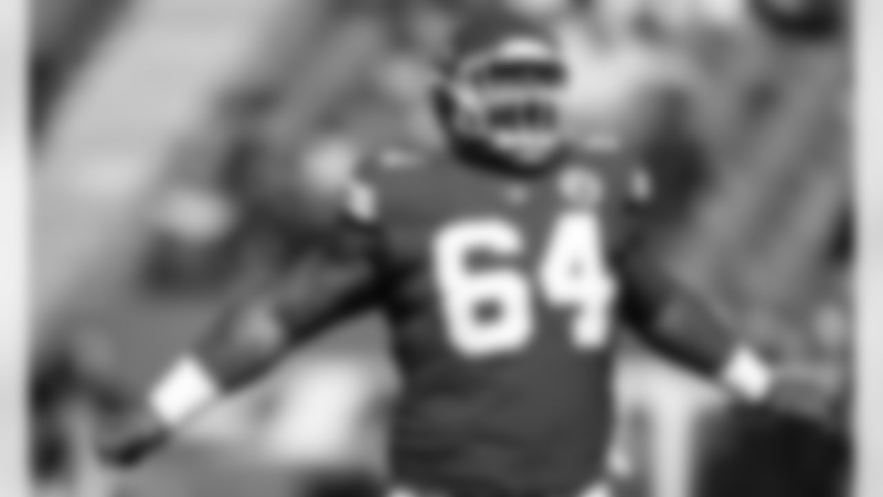 Kansas City Chiefs Defensive Tackle Mike Pennel (64) celebrates during an NFL Football game against the New York Jets, Sunday November 1, 2020.