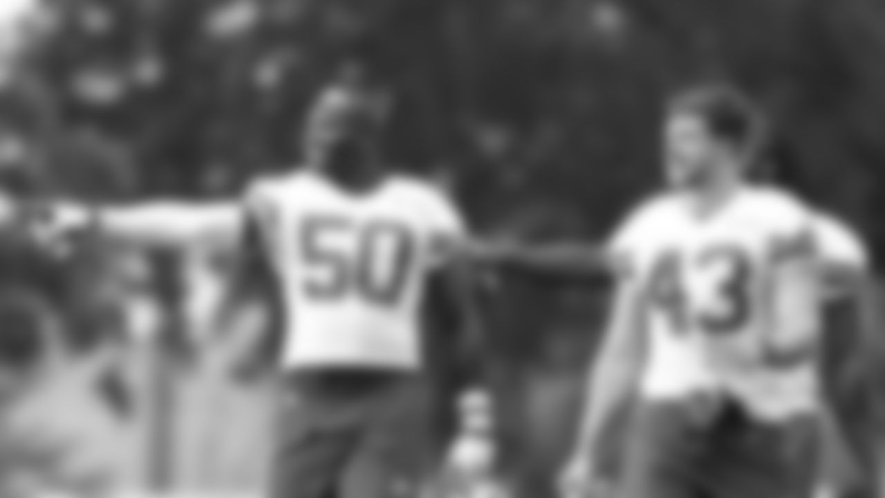 Kansas City Chiefs linebacker Willie Gay Jr. (50) and linebacker Jack Cochrane (43) during training camp at Missouri Western State University.