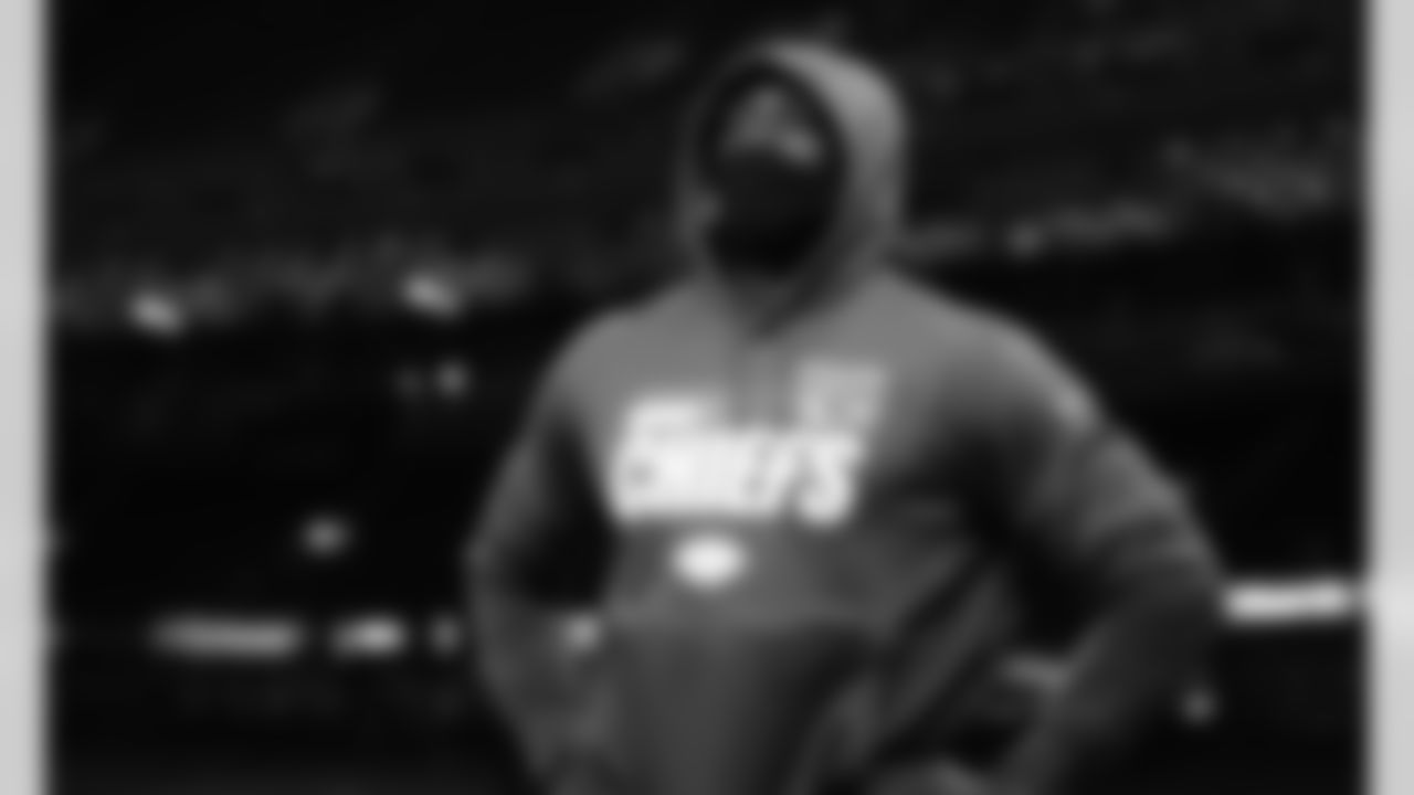 Kansas City Chiefs defensive end Tanoh Kpassagnon (92) prior to an NFL football game against the New Orleans Saints, Sunday, Dec. 20, 2020 in New Orleans.