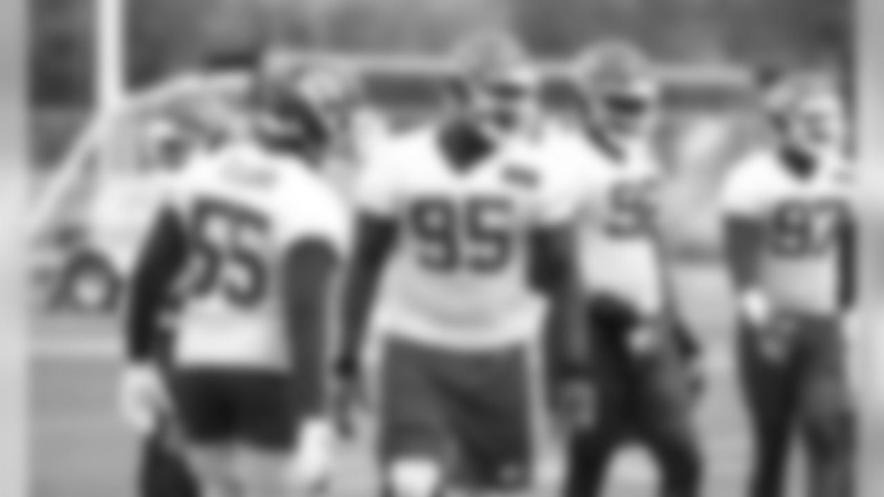 Kansas City Chiefs Defensive Tackle Chris Jones (95) during a 2019 practice at The University of Kansas Health System Training Complex in Kansas City, MO.