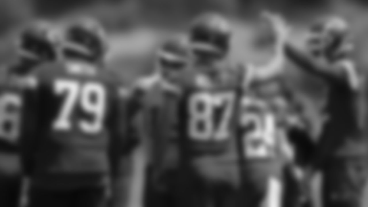 Kansas City Chiefs tight end Travis Kelce (87) at day 3 of OTAs on Wednesday, May 24, 2023 in Kansas City, MO.