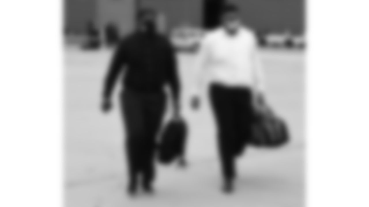Kansas City Chiefs Offensive Lineman Yasir Durant (79) and Kansas City Chiefs Offensive Lineman Darryl Williams (61) traveling to Buffalo for Mondays matchup with the Bills.