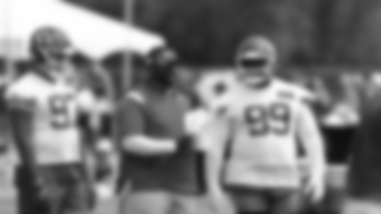 Kansas City Chiefs defensive tackle Khalen Saunders (99) during day two at Kansas City Chiefs mini camp practice.