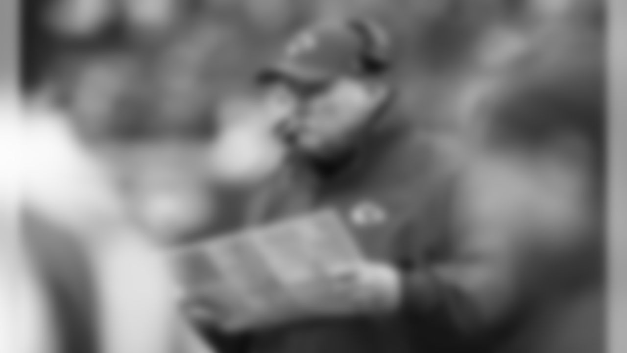 Kansas City Chiefs Head Coach Andy Reid during the game between The Kansas City Chiefs and The Houston Texans in the Divisional Playoff game at Arrowhead Stadium on January 12, 2019.