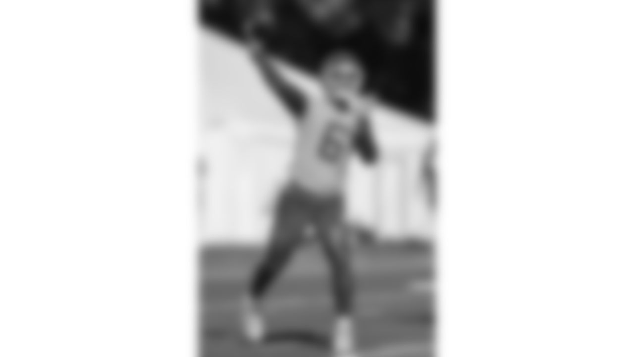 Kansas City Chiefs quarterback Chris Oladokun (6) throws a pass at day two of Kansas City Chiefs pre Training Camp in St. Joseph, MO on Thursday, July 20, 2023.