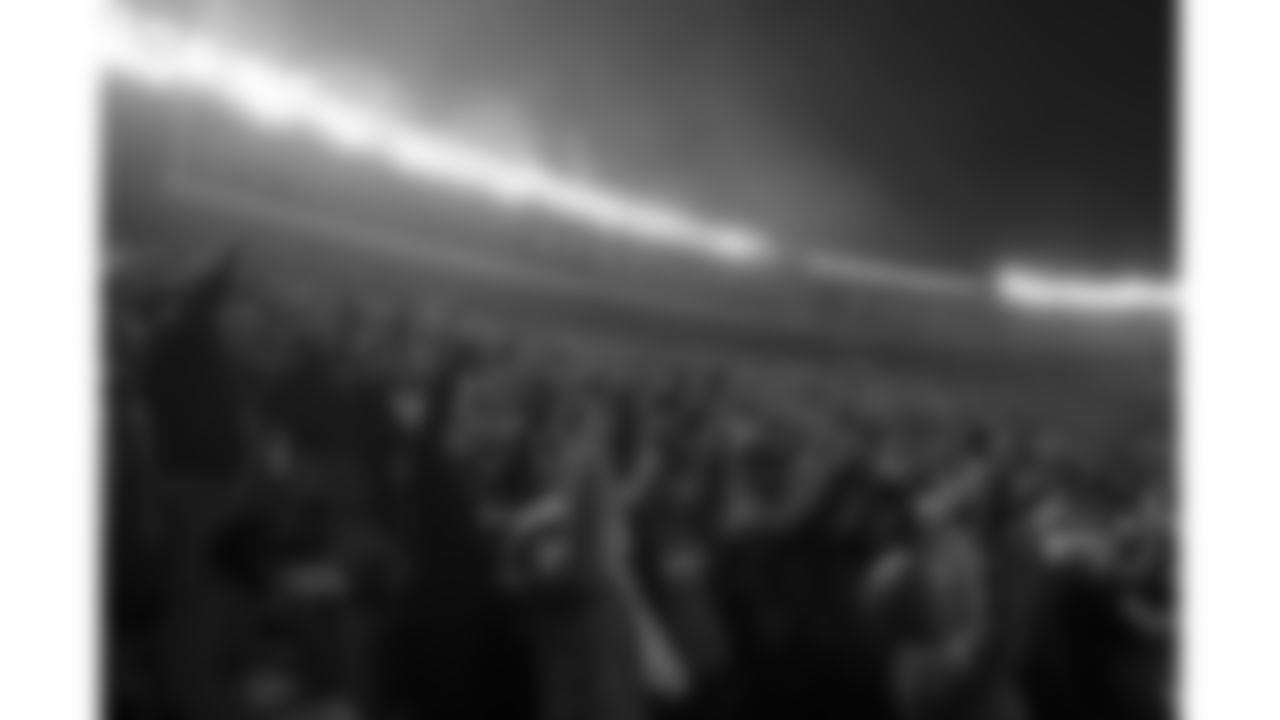A view of the fans in the stadium prior to an NFL football game against the New York Giants, Monday, November 1, 2021 in Kansas City.