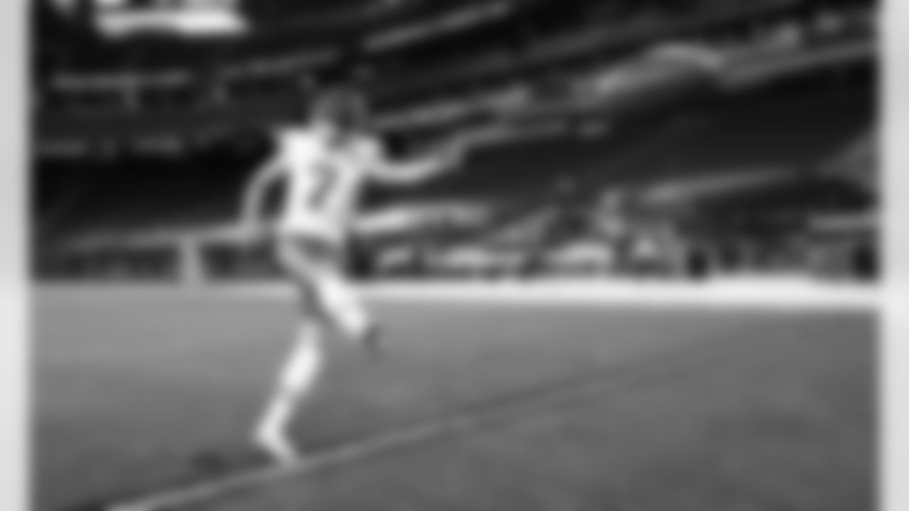 Kansas City Chiefs kicker Harrison Butker (7) prior to an NFL football game against the Las Vegas Raiders at Allegiant Stadium on November 22, 2020