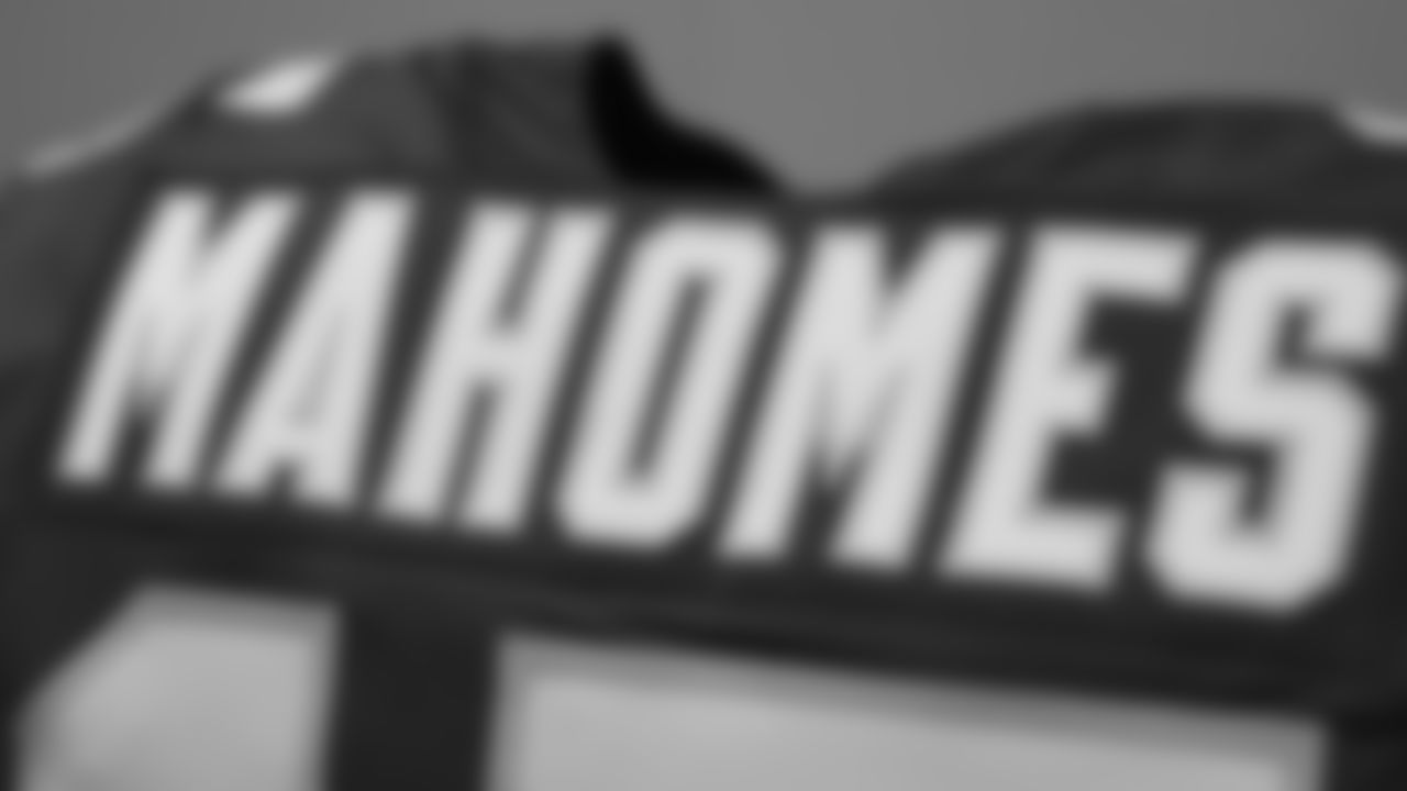 Kansas City Chiefs quarterback Patrick Mahomes (15) jersey prior to the NFL Week 4 matchup against the New York Jets at MetLife Stadium in East Rutherford, New Jersey on October 1, 2023.