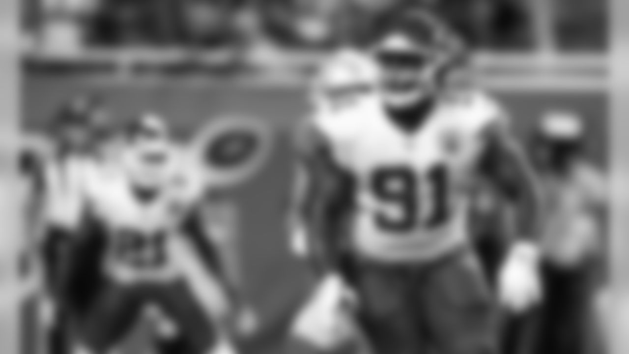 Kansas City Chiefs Defensive Tackle Derrick Nnadi (91) during the game between the Kansas City Chiefs and the Detroit Lions at Ford Field in Detroit, MI.