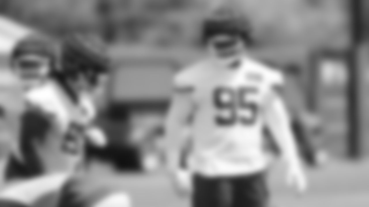 Kansas City Chiefs defensive end Chris Jones (95) during day one at Kansas City Chiefs mini camp practice.