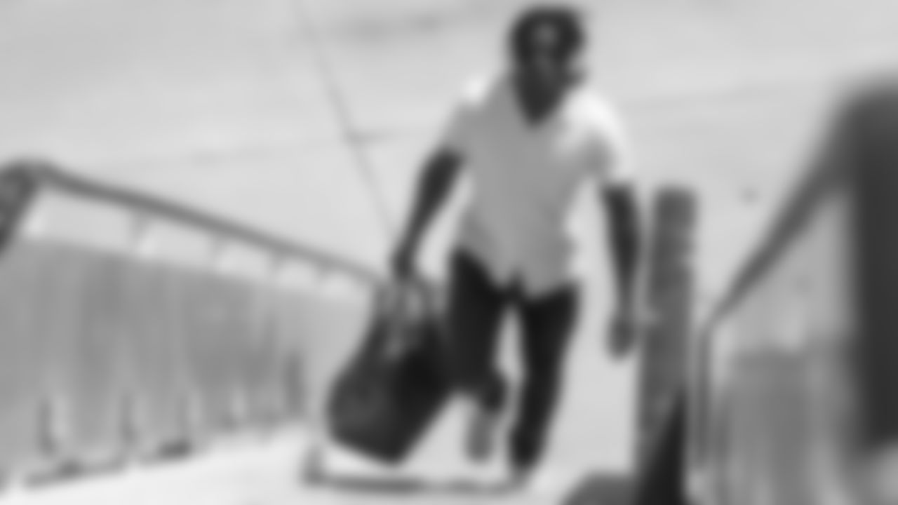 Kansas City Chiefs linebacker Darius Harris (47) traveling to Chicago in preparation for Saturday's preseason game one against the Bears.