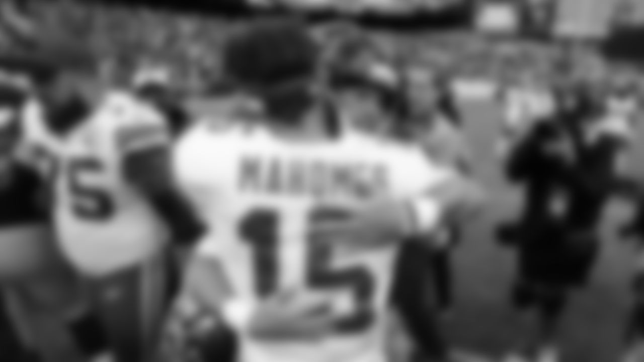 Kansas City Chiefs quarterback Patrick Mahomes (15) after an NFL football game against the Washington Football Team, Sunday, October 17, 2021 at FedExField.