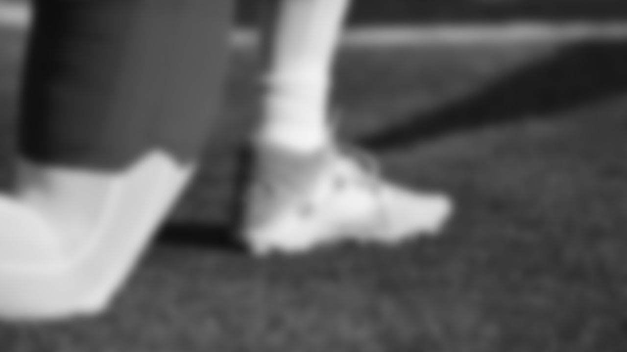 Kansas City Chiefs defensive end George Karlaftis's custom cleats for the NFL's My Cause My Cleats initiative prior to an NFL football game against the Cincinnati Bengals, Sunday, December 4, 2022 in Cincinnati.