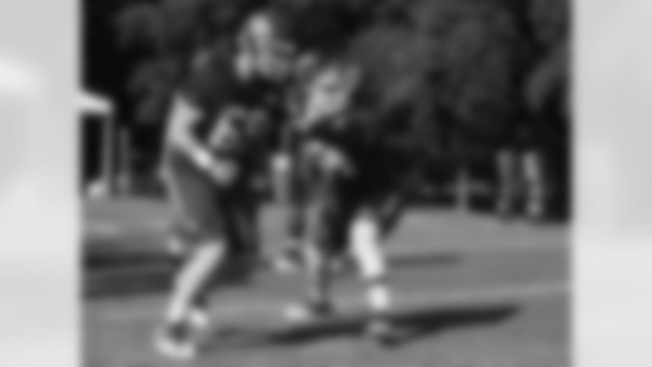Kansas City Chiefs offensive linemen Daniel Munyer (64) and Reid Fragel (69) run a drill at practice on the fourteenth day of training camp on Mosaic Life Care Field at the campus of Missouri Western State University on Wednesday, August 17, 2016.