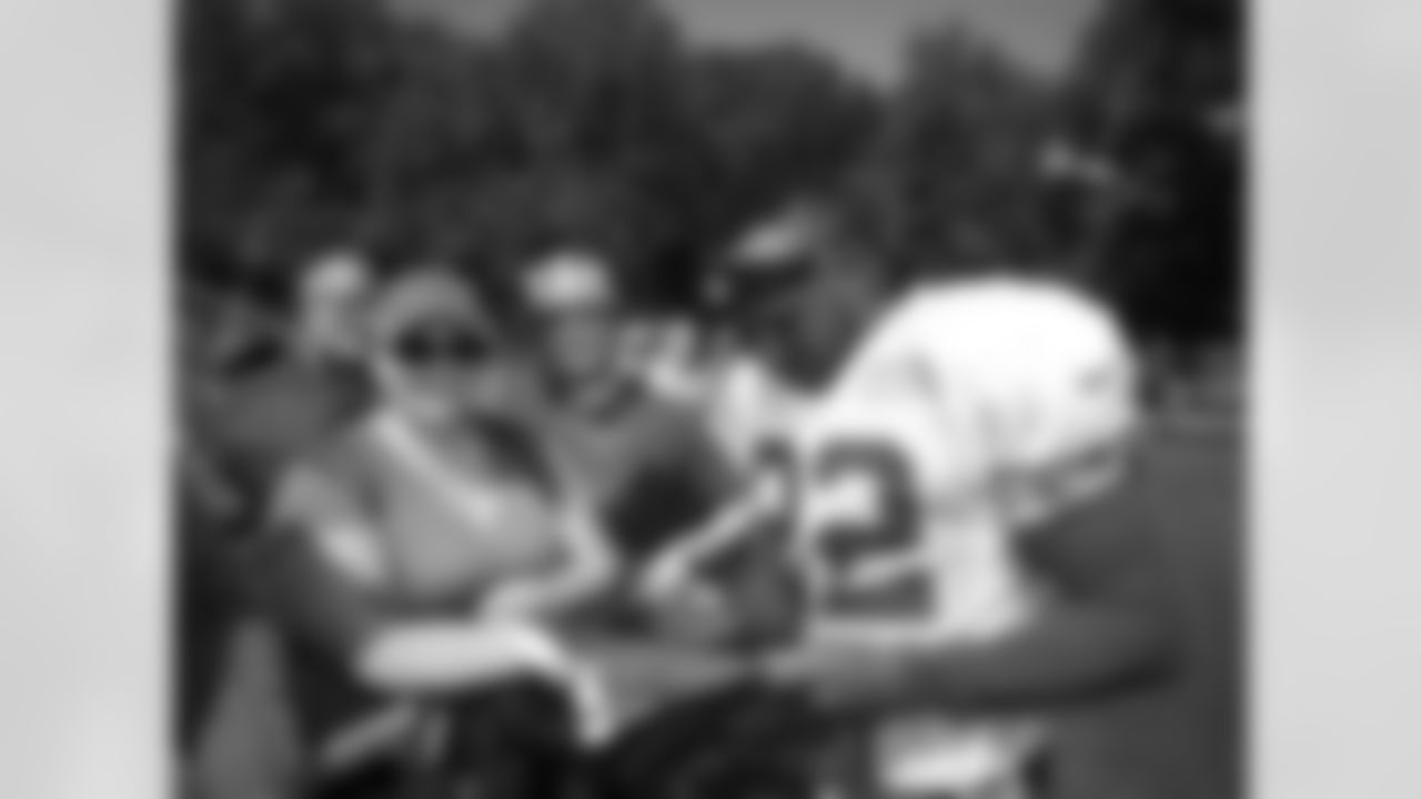 Kansas City Chiefs defensive back Robert Golden (22) signs autographs after practice 7/28/18 at Chiefs Training Camp at Missouri Western State University in St Joseph, Missouri