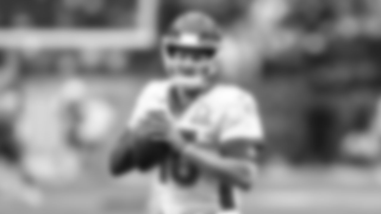 Kansas City Chiefs quarterback Patrick Mahomes (15) prior to the 2022 Pro Bowl at Allegiant Stadium in Las Vegas.
