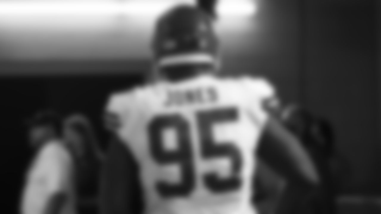 Kansas City Chiefs defensive end Chris Jones (95) prior to an NFL football game against the Las Vegas Raiders, Sunday, November 14, 2021 in Las Vegas.