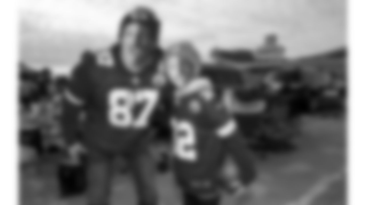 Kansas City Chiefs fans tailgate prior to the divisional playoff football game against the Buffalo Bills, Sunday, January 23, 2022 in Kansas City.
