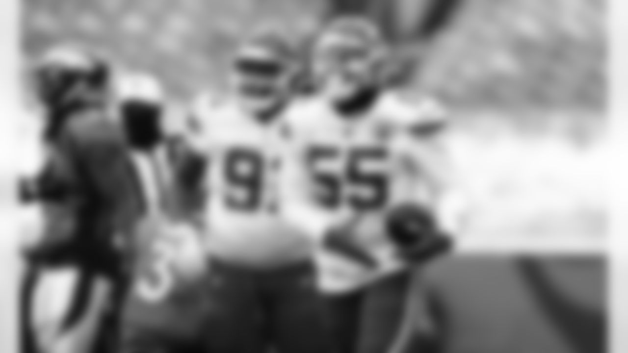 Kansas City Chiefs defensive end Frank Clark (55) during an NFL football game against the Denver Broncos at Empower Field at Mile High on Sunday, Oct. 25, 2020
