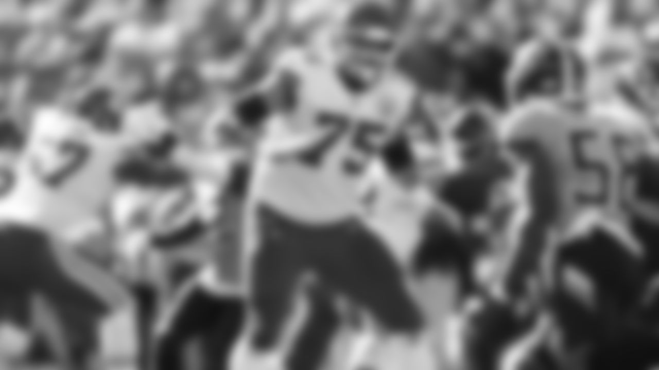 Kansas City Chiefs offensive guard Mike Remmers (75) during an NFL football game against the Tennessee Titans at Nissan Stadium, Sunday, October 24, 2021 in Nashville