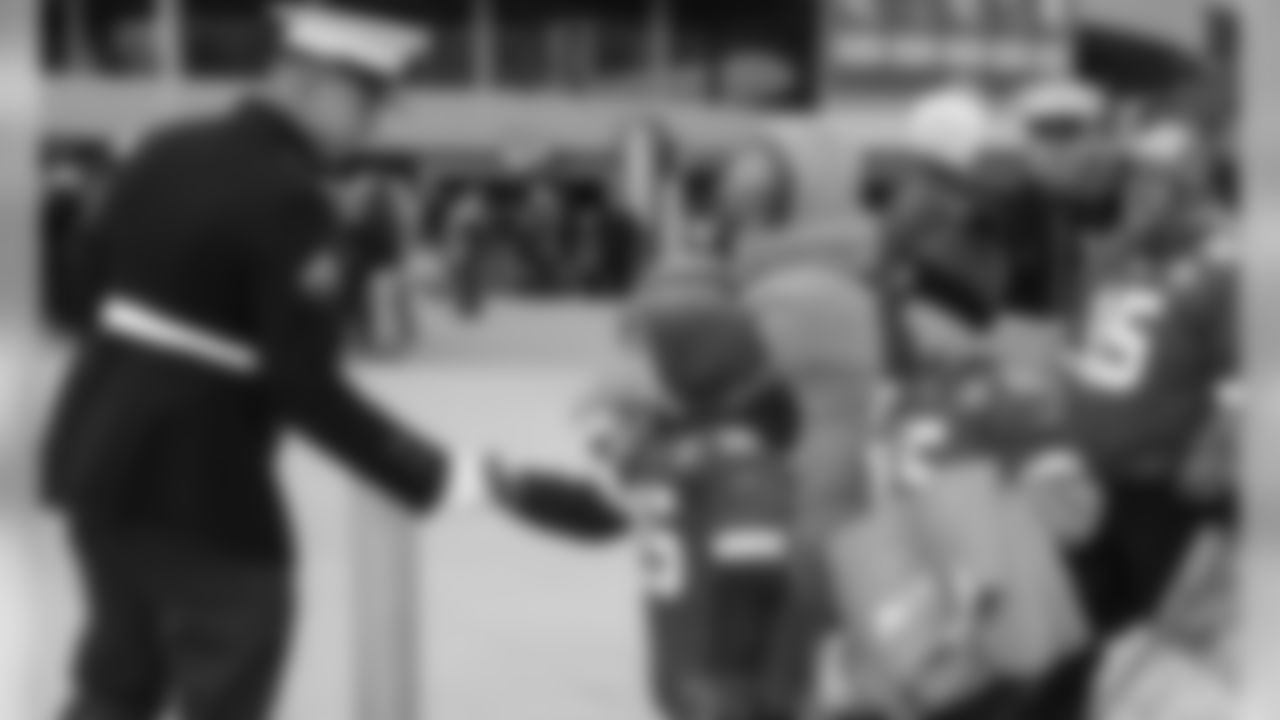 Toys For Tots toy drive prior to the NFL football game between the Kansas City Chiefs and the Oakland Raiders at Arrowhead Stadium on December 1, 2019