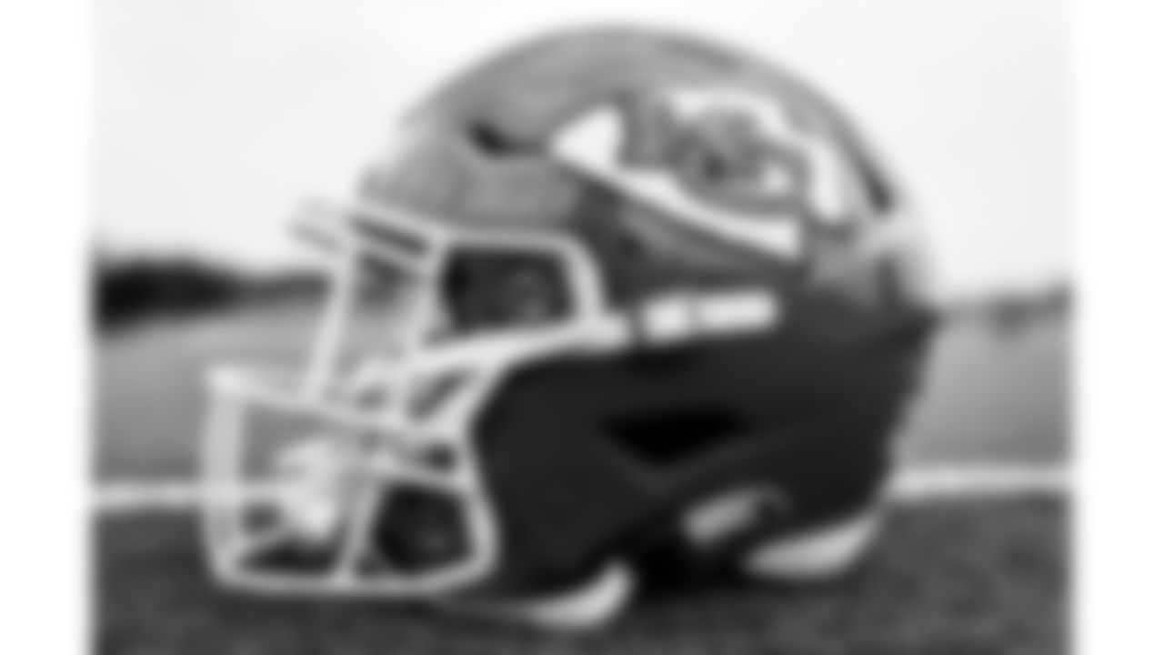 Kansas City Chiefs helmet at Kansas City Chiefs Training Camp in St. Joseph, MO on Monday, July 31, 2023.
