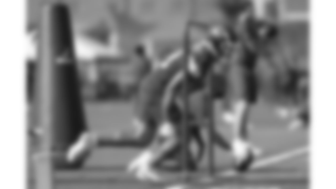 Kansas City Chiefs wide receiver Ty Fryfogle (13) participates in a wide receiver drill at day one of Kansas City Chiefs pre Training Camp in St. Joseph, MO on Wednesday, July 19, 2023.