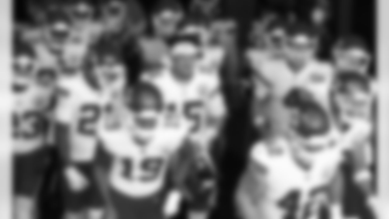 Kansas City Chiefs Quarterback Patrick Mahomes (15) in the tunnel with the team prior to an NFL Football game against the Tampa Bay Buccaneers, Sunday November 30, 2020 in Tampa Bay.