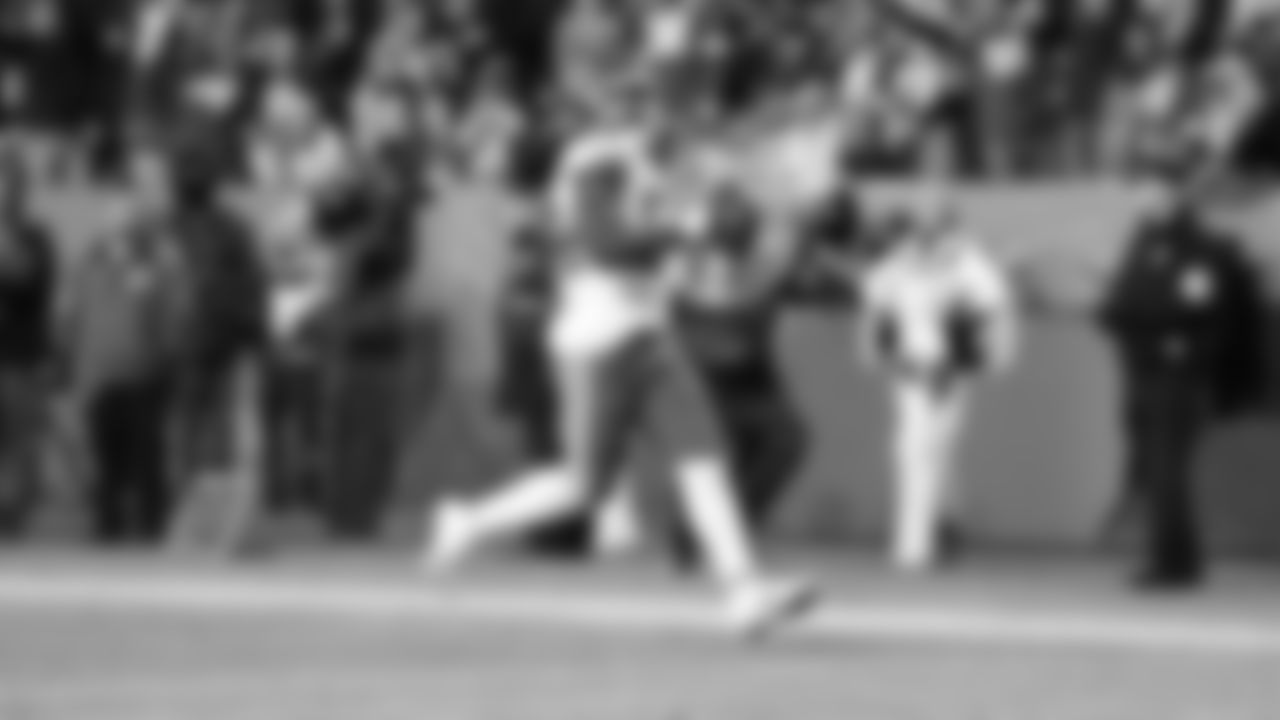 Kansas City Chiefs linebacker Nick Bolton (54) runs the ball into the end zone during an NFL football game against the Denver Broncos on Saturday, January 8, 2021 in Denver.