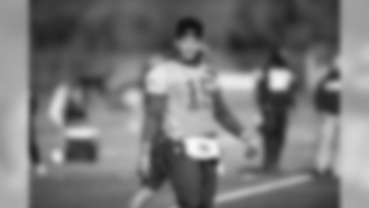 Kansas City Chiefs quarterback Patrick Mahomes (15) during practice on 11/7/18