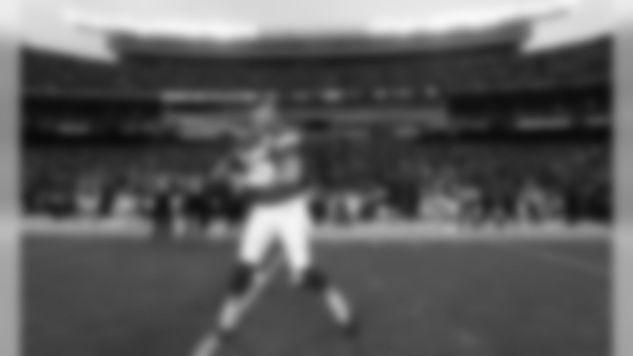 Kansas City Chiefs Quarterback Patrick Mahomes (15) prior to the game between the Kansas City Chiefs and Oakland Raiders at Arrowhead Stadium on December 1, 2019.