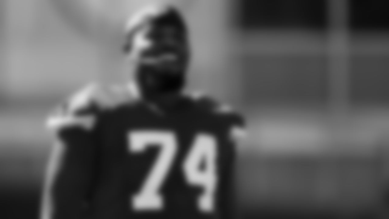 Kansas City Chiefs offensive tackle Jawaan Taylor (74) during in-season practice on Thursday, October 19, 2023 in Kansas City, MO.