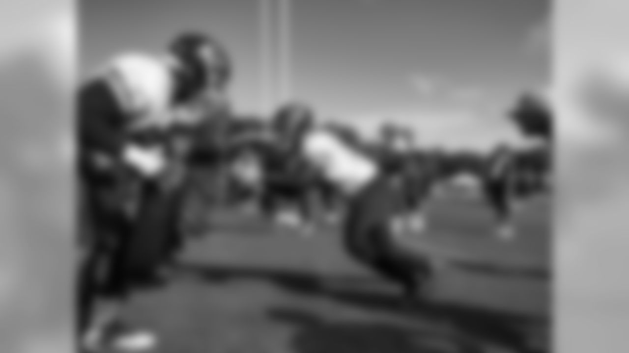 The defensive line during practice on 7/30/18 at Chiefs Training Camp at Missouri Western State University in St. Joseph, Missouri.
