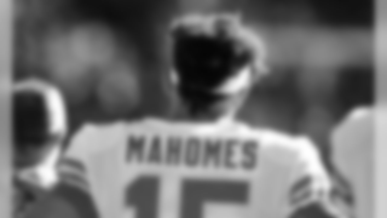 Kansas City Chiefs Quarterback Patrick Mahomes (15) during the football game between the Kansas City Chiefs and the Tennessee Titans at Nissan Stadium on November 10, 2019.