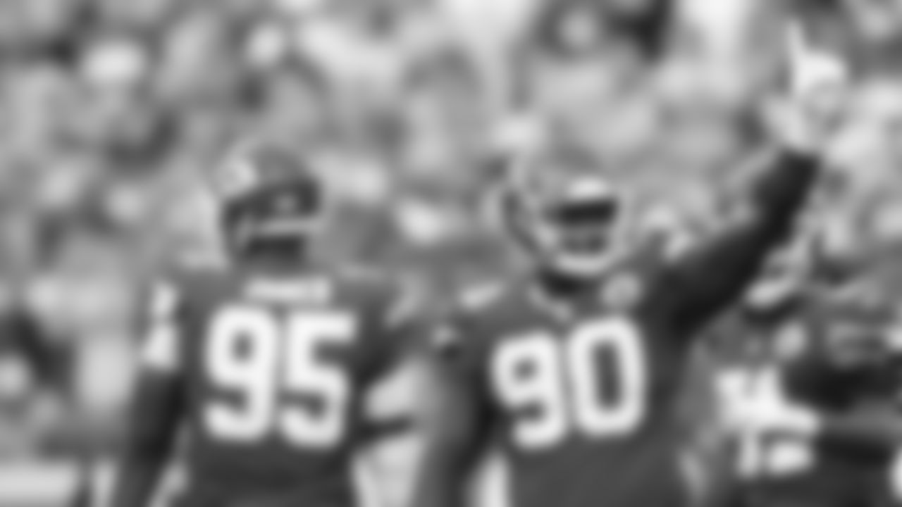 Kansas City Chiefs defensive tackle Jarran Reed (90) during an NFL football game against the Cleveland Browns, Sunday, September 12, 2021 in Kansas City.