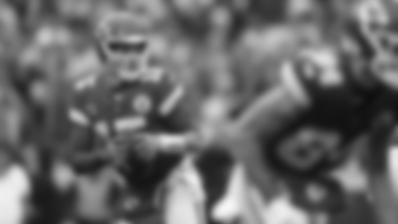 Kansas City Chiefs quarterback Patrick Mahomes (15) drops back to pass during an NFL football game against the Jacksonville Jaguars, Saturday January 21, 2023 in Kansas City.