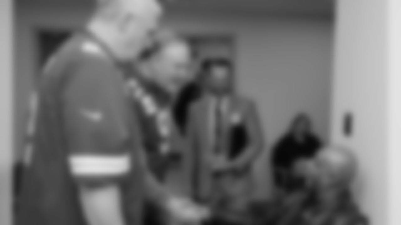 Chiefs Ambassadors mingle with patients at the VA Hospital on February 14, 2020.