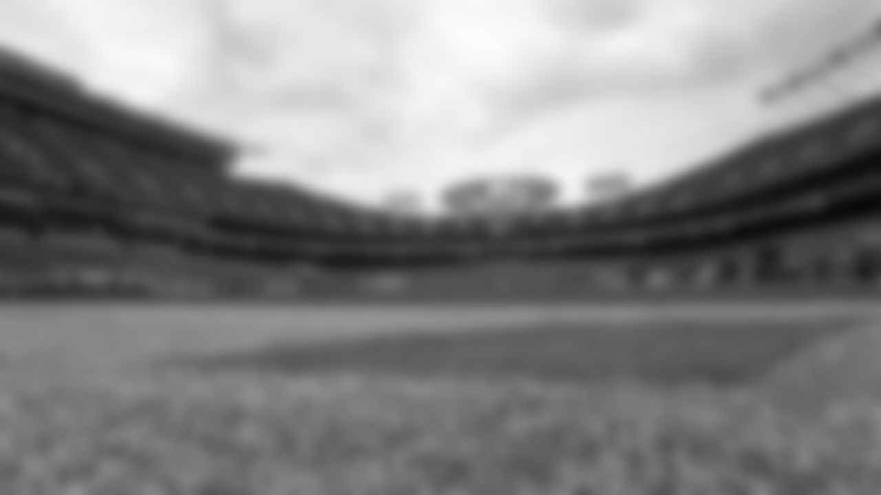A view of the field and seating for the Crucial Catch game prior to an NFL football game against the Buffalo Bills, Sunday, October 10, 2021 in Kansas City.