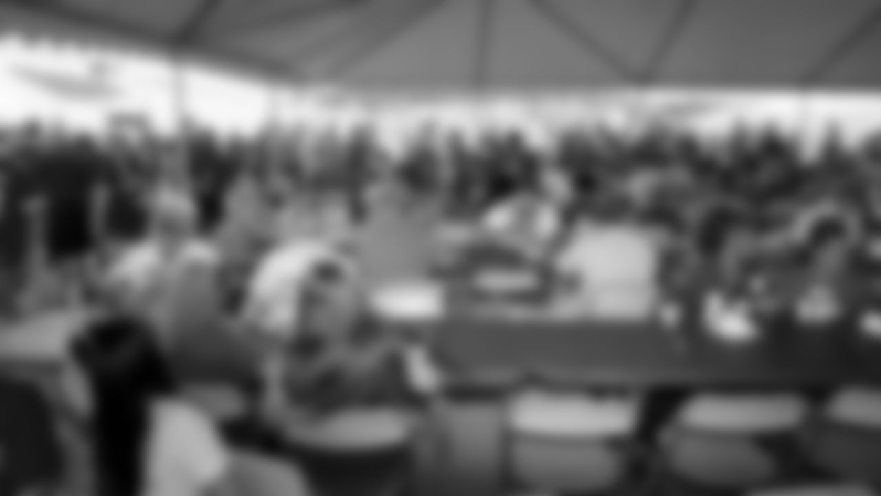 Fans during the Season Ticket Member Pancake Breakfast before a 2019 Training Camp practice at Missouri Western State University in St. Joseph, MO.