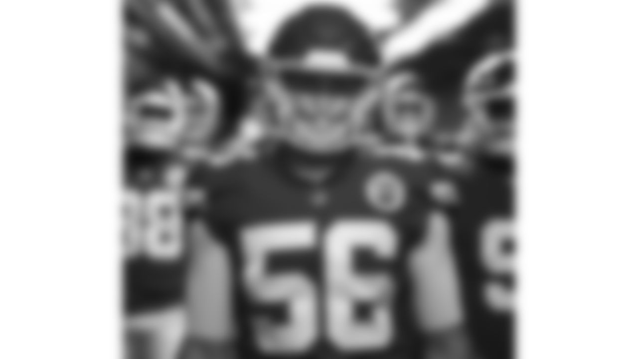 Kansas City Chiefs defensive end George Karlaftis (56) ready to take the field prior to an NFL football game against the Las Vegas Raiders, Monday October 10, 2022.